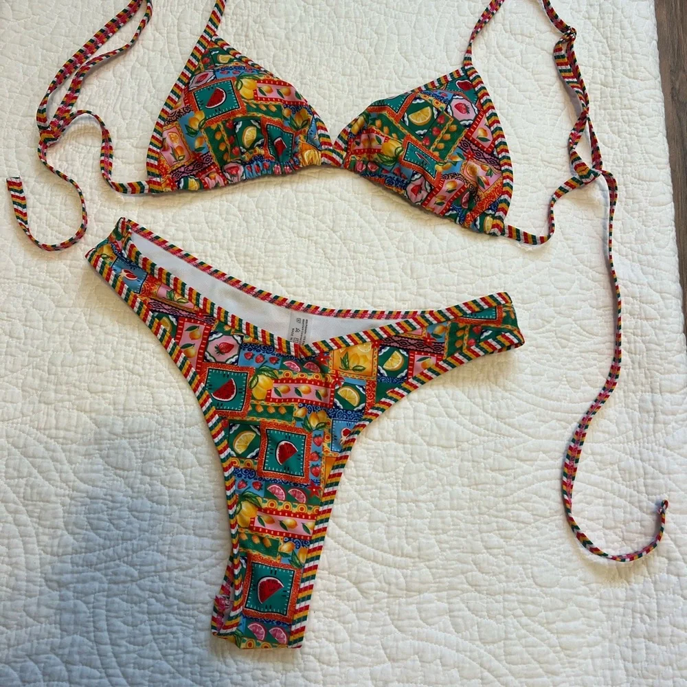 Colorful Patterned Bikini Set - Picture 1 of 2